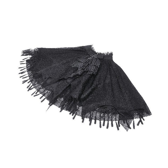 Women's Gothic Irregular Tassels Cape with Neckwear - Image 14