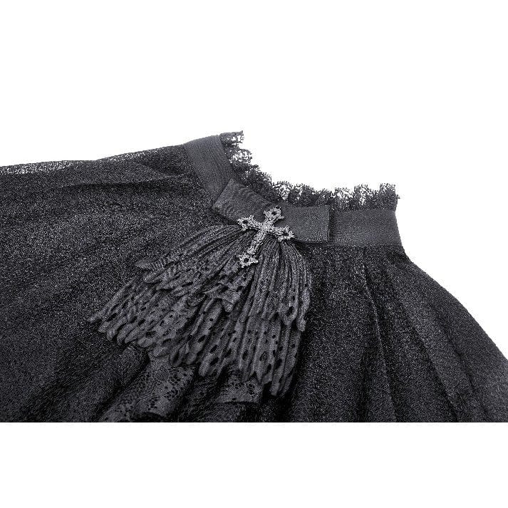 Women's Gothic Irregular Tassels Cape with Neckwear - Image 17