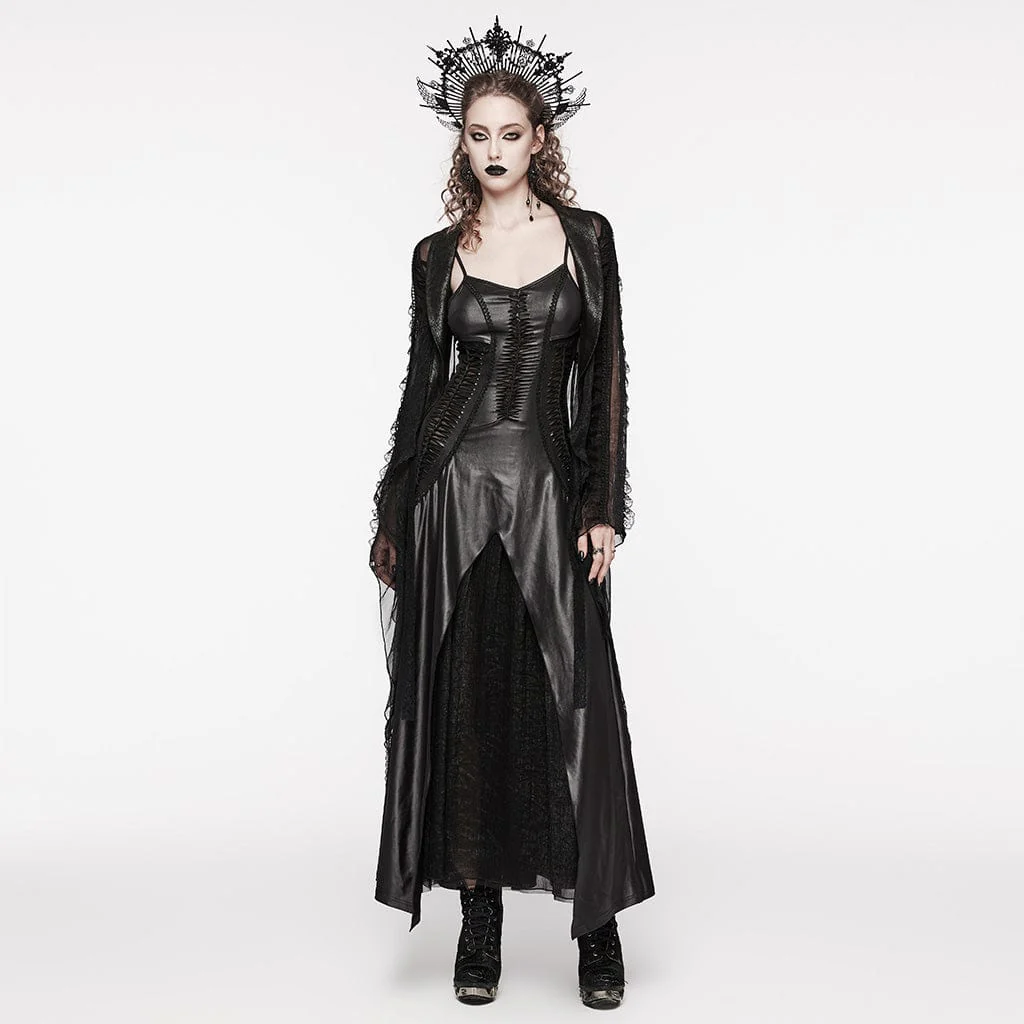 Women's Gothic Irregular Twining Layered Slip Wedding Dress - Image 4