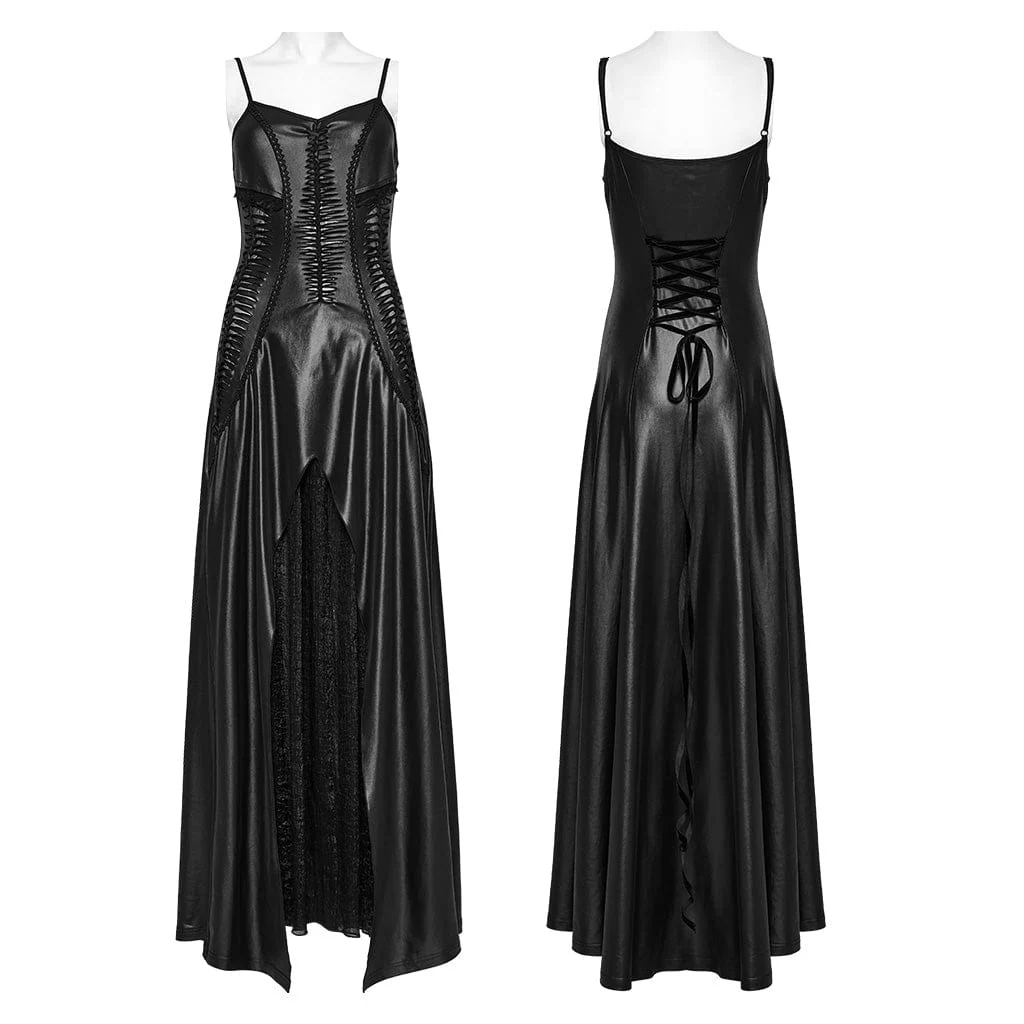 Women's Gothic Irregular Twining Layered Slip Wedding Dress - Image 5