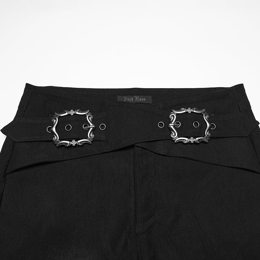 Women's Gothic Jacquard Buckle-up Pants - Image 6