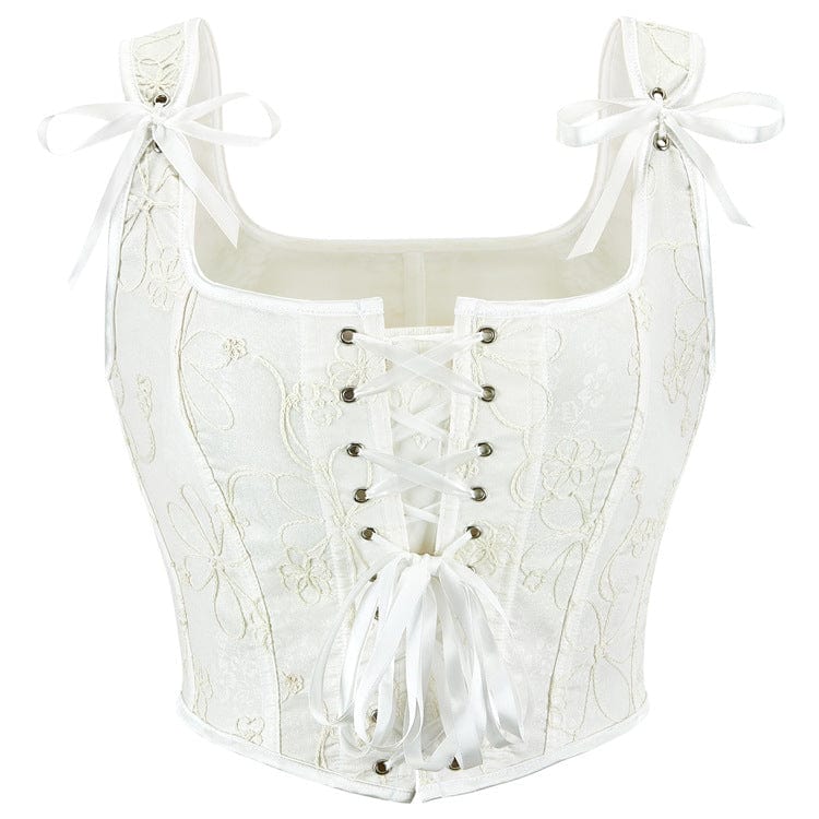 Women's Gothic Jacquard Lace-up Overbust Corset
