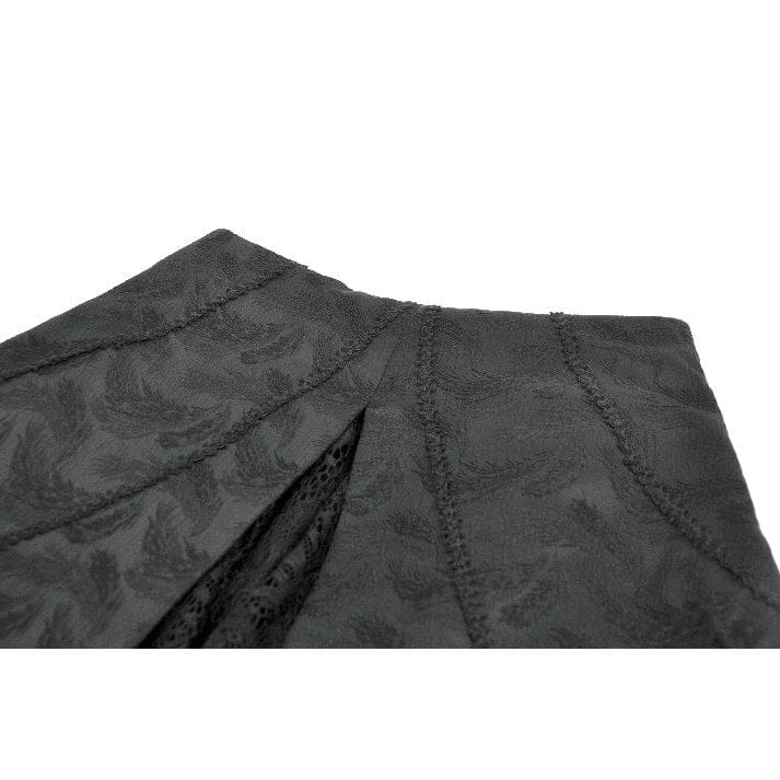 Women's Gothic Jacquard Layered Lace Swallowtail Skirt - Image 16