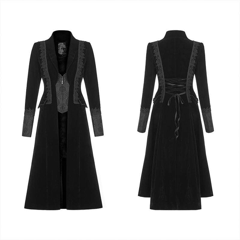 Women's Gothic Jacquard Slim Fitted Coats - Image 4