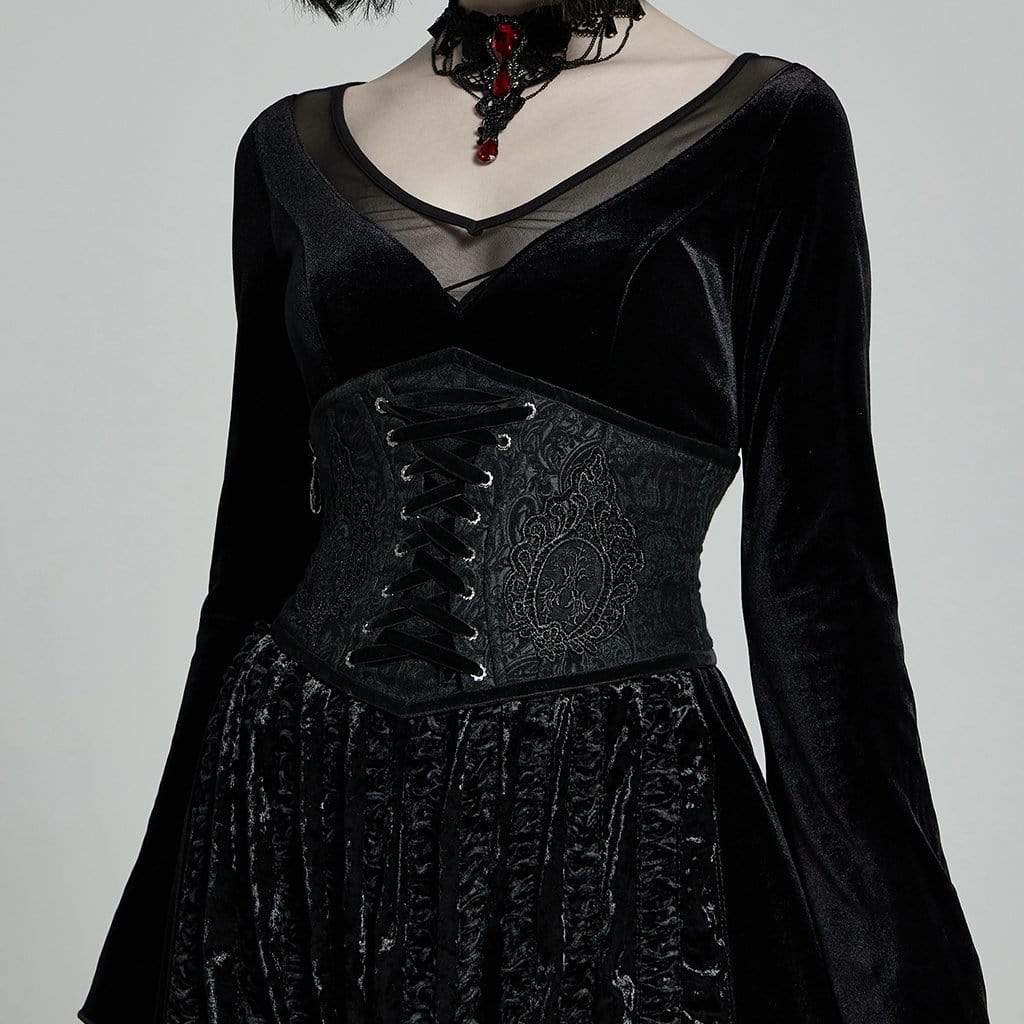 Women's Gothic Jacquard Underbust Corsets - Image 2