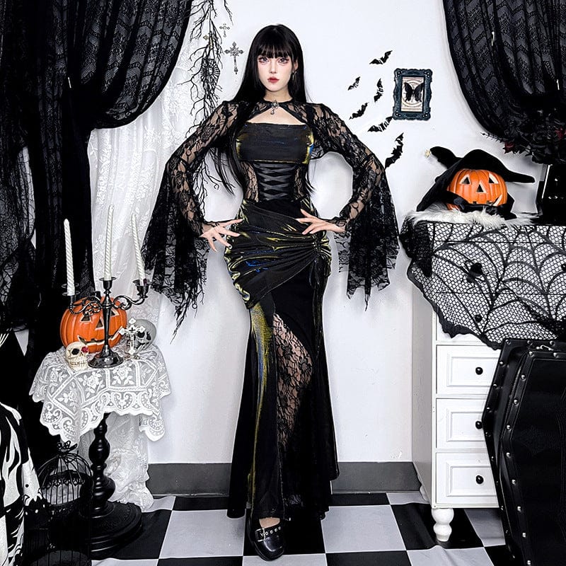 Women's Gothic Lace Batwing Long Sleeved Cape - Image 5