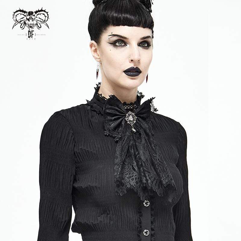 Women's Gothic Lace Bowknot Black Neckwear - Image 3