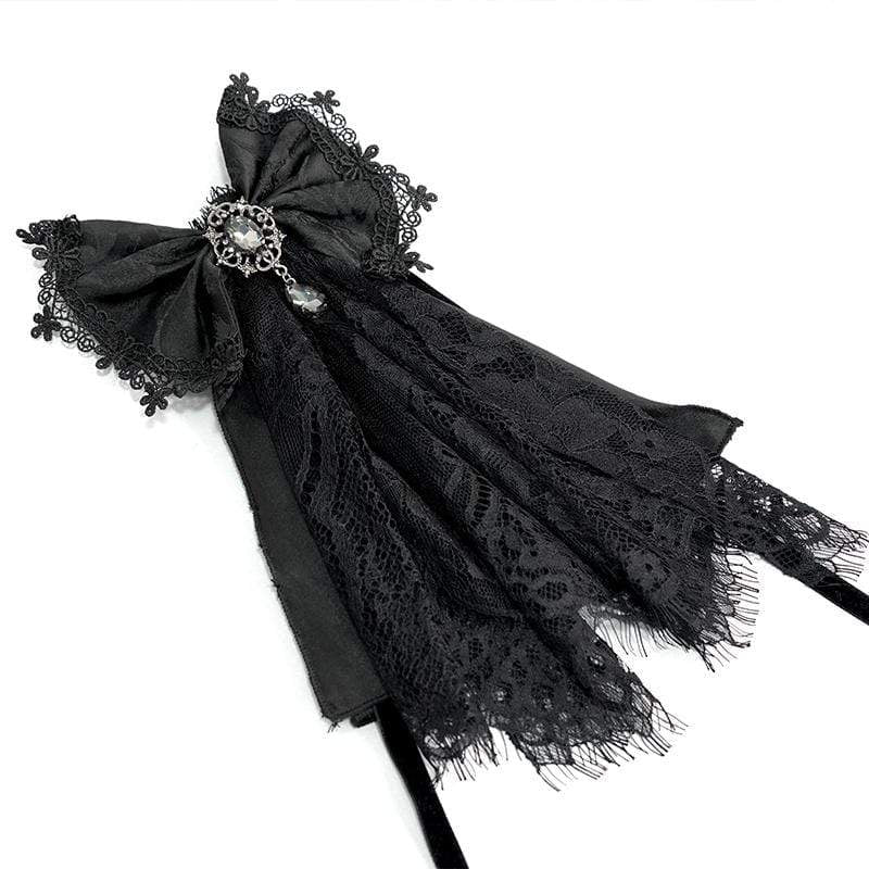 Women's Gothic Lace Bowknot Black Neckwear - Image 5