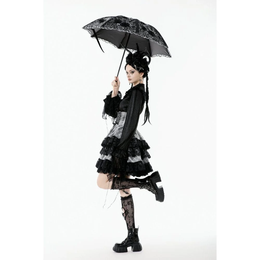 Women's Gothic Lace Embroidered Floral Umbrella - Image 8
