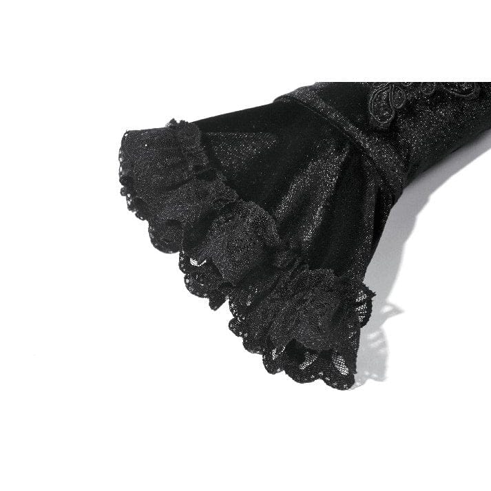 Women's Gothic Lace Embroidered Velvet Arm Sleeves - Image 10