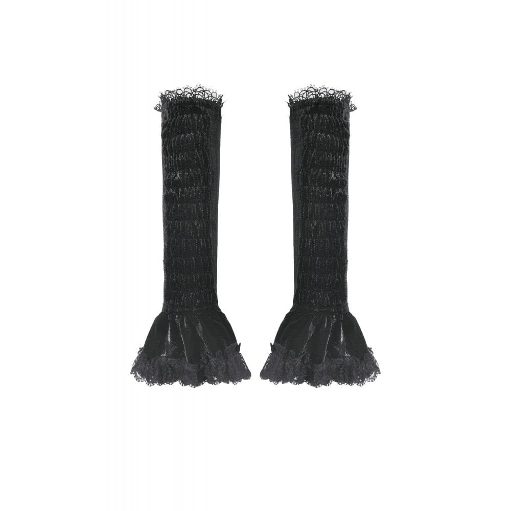 Women's Gothic Lace Embroidered Velvet Arm Sleeves - Image 6