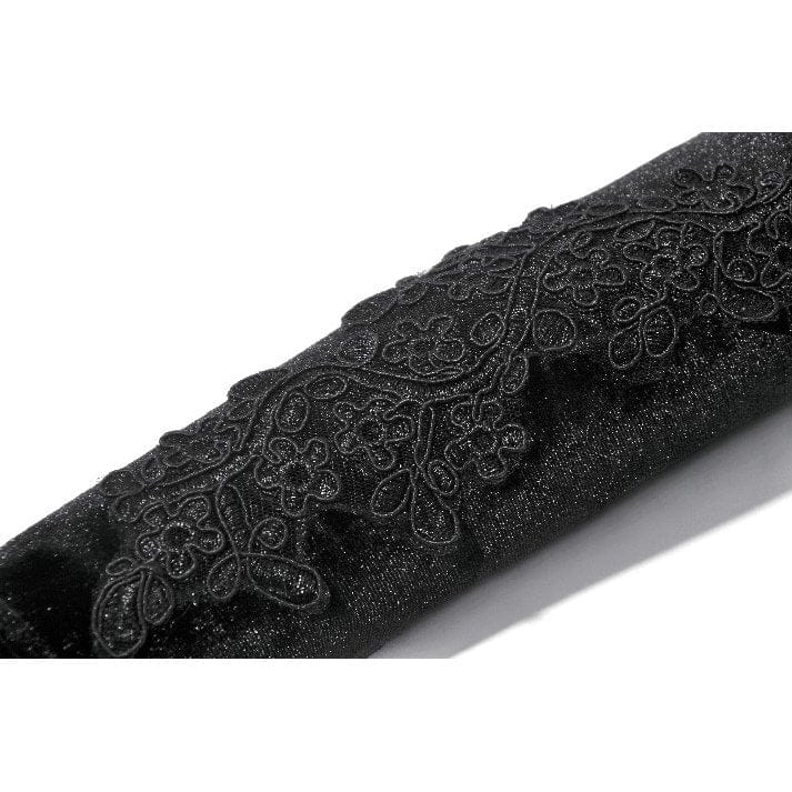 Women's Gothic Lace Embroidered Velvet Arm Sleeves - Image 8