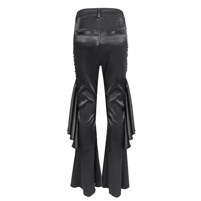 Women's Gothic Lace Floral Flared Pants - Image 9