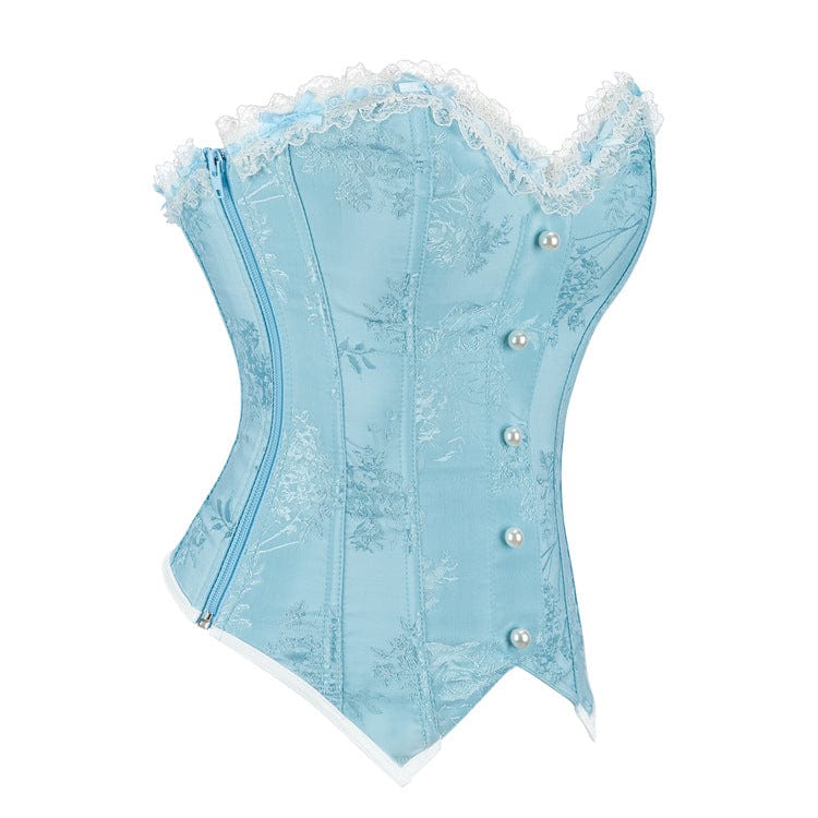 Women's Gothic Lace Hem Formal Overbust Corset - Image 3