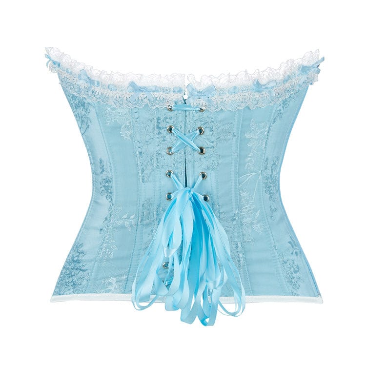 Women's Gothic Lace Hem Formal Overbust Corset - Image 4