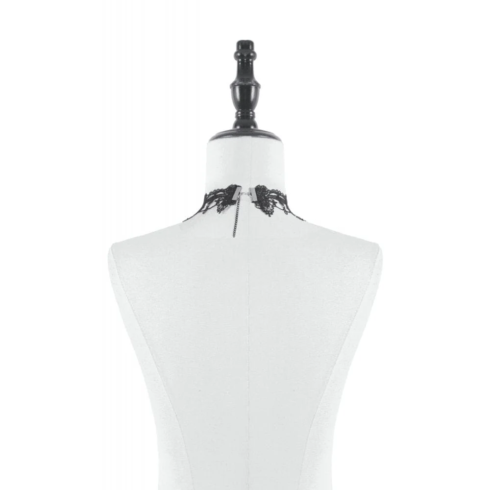 Women's Gothic Lace Layered Chained Choker - Image 7