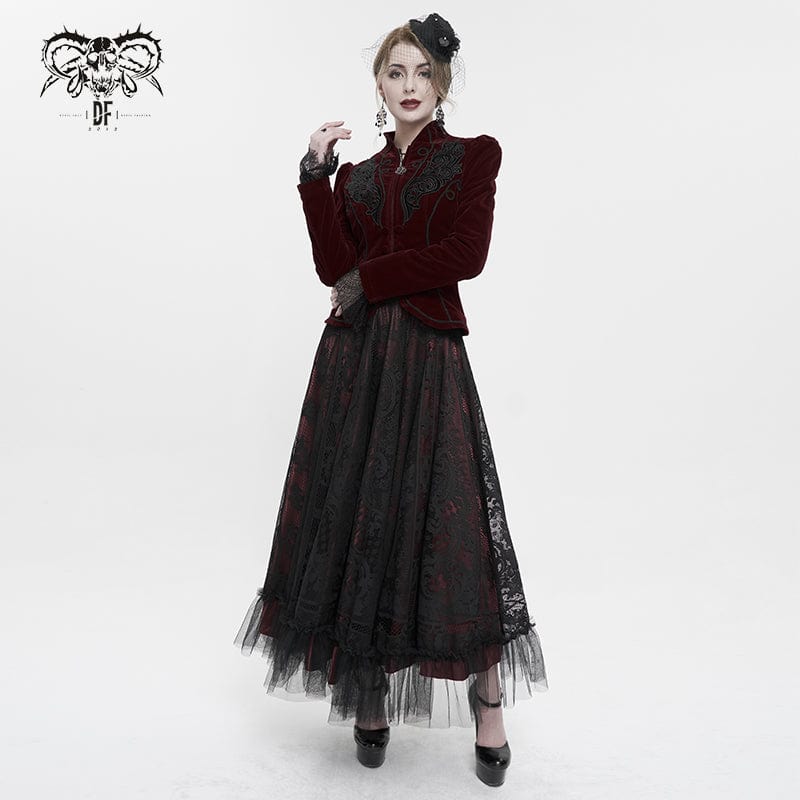 Women's Gothic Lace Layered Draped Skirt - Image 4