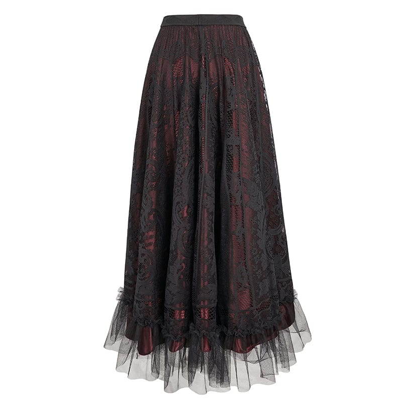 Women's Gothic Lace Layered Draped Skirt - Image 7