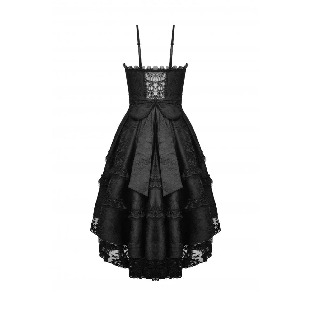 Women's Gothic Lace Multilayer High/Low Slip Dress Wedding Dress Graduation Dress - Image 7