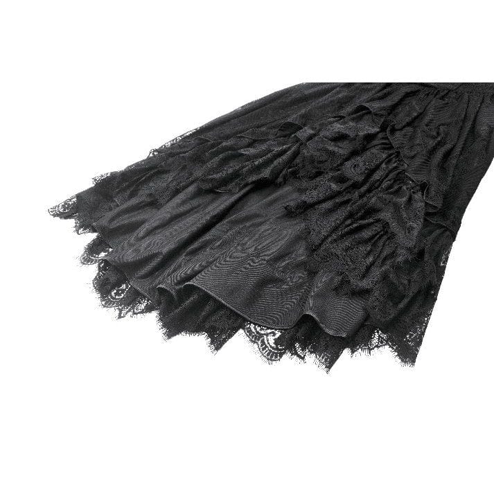 Women's Gothic Lace Off-Shoulder Tassels Dress Wedding Dress - Image 14