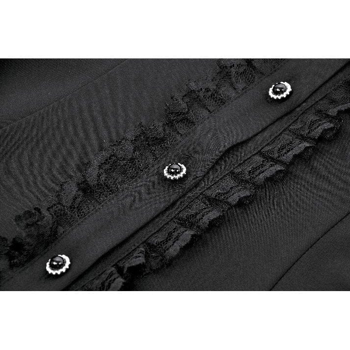 Women's Gothic Lace Pleated Bow-Trim Dress - Image 12