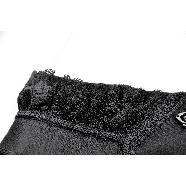 Women's Gothic Lace Ruffled Buckle Underbust Corset - Image 14