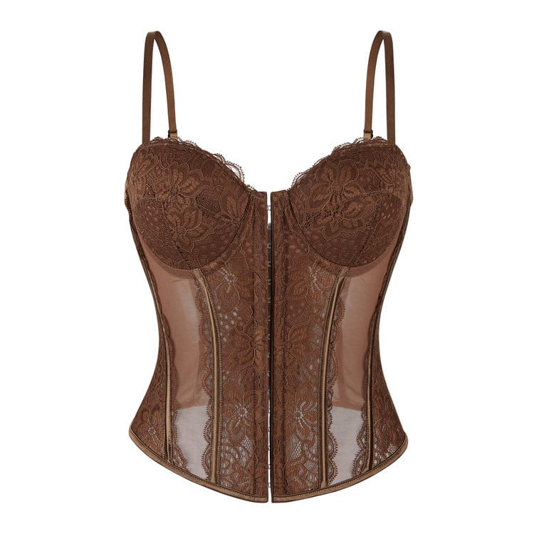 Women's Gothic Lace Sheer Overbust Corset - Image 3
