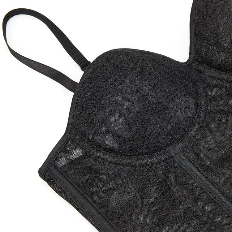 Women's Gothic Lace Sheer Overbust Corset - Image 4