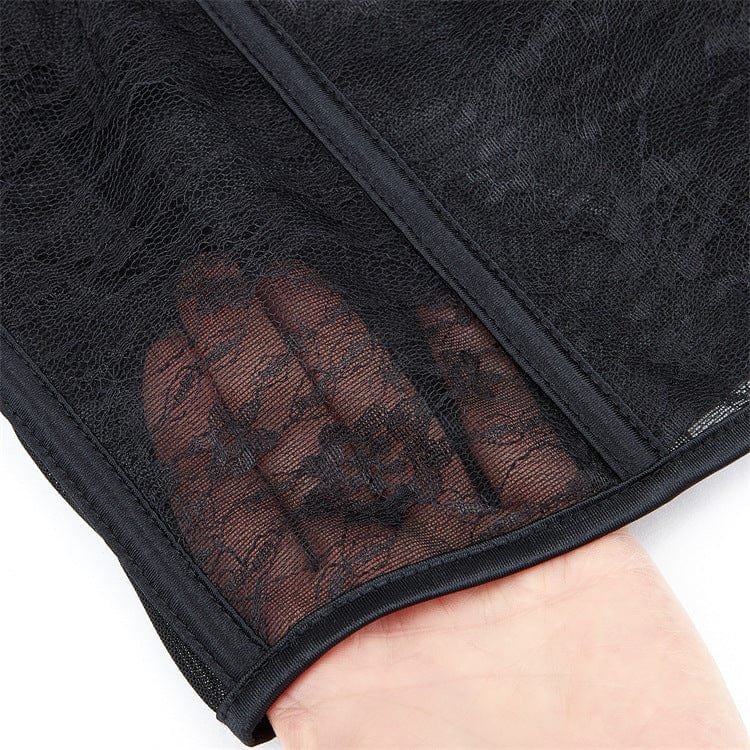 Women's Gothic Lace Sheer Overbust Corset - Image 5