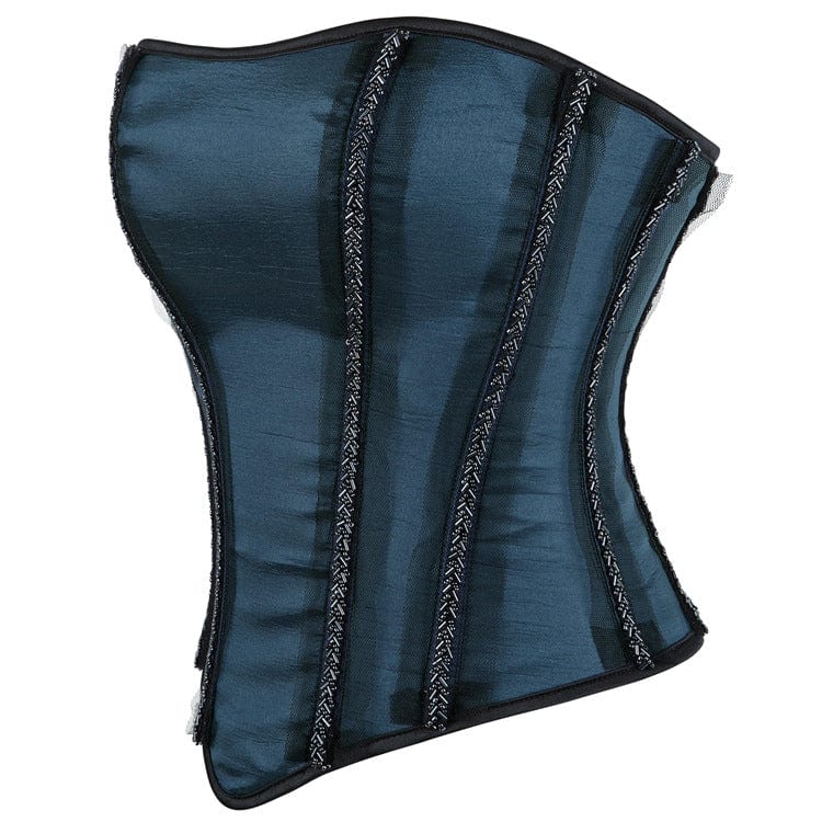 Women's Gothic Lace Side Zipper Overbust Corset - Image 3