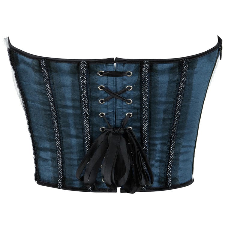 Women's Gothic Lace Side Zipper Overbust Corset - Image 4