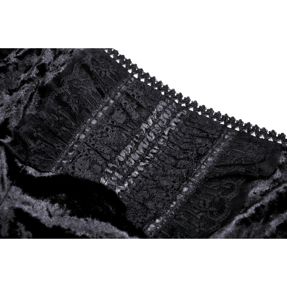 Women's Gothic Lace Sleeved Velvet Dress - Image 13