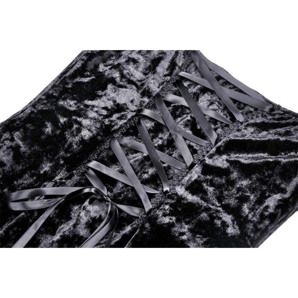 Women's Gothic Lace Sleeved Velvet Dress - Image 14