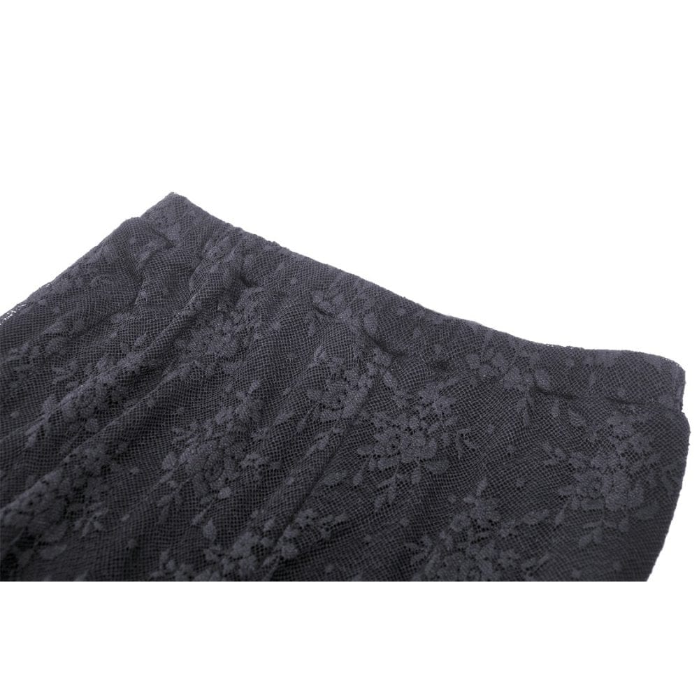Women's Gothic Lace Splice Flared Leggings - Image 12