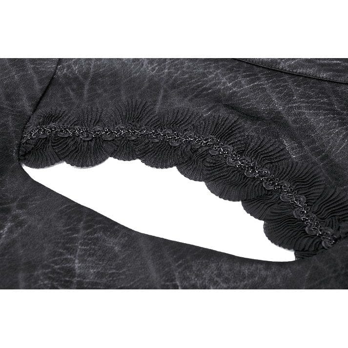 Women's Gothic Lace Splice Lace-up Vest - Image 17