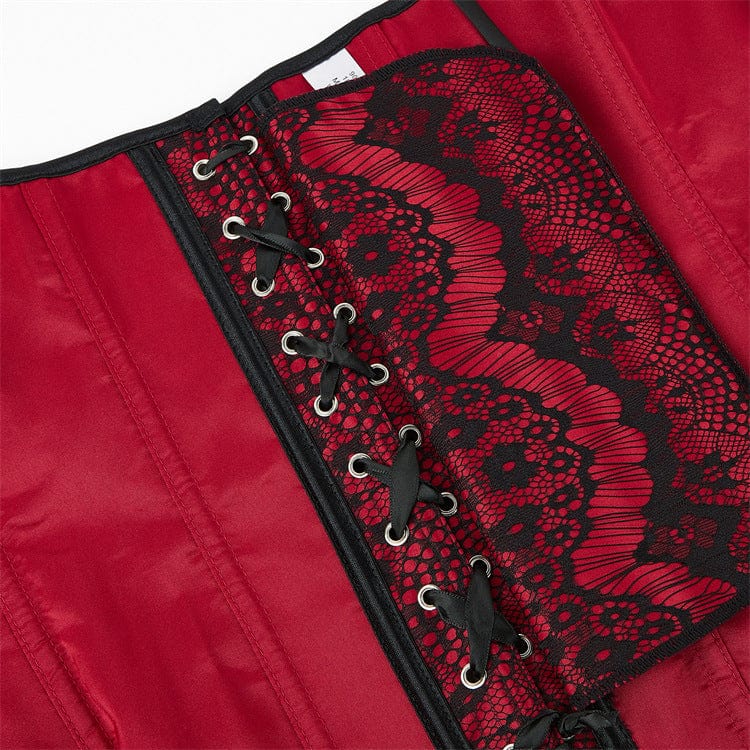 Women's Gothic Lace Splice Overbust Corset - Image 5