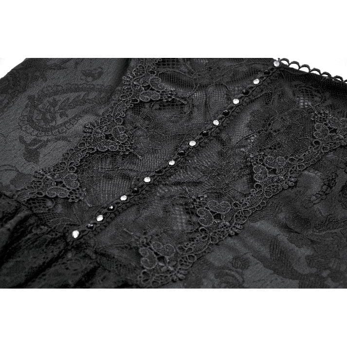 Women's Gothic Lace-tiered Off-Shoulder Slip Dress - Image 16