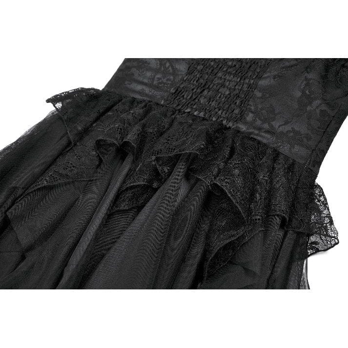 Women's Gothic Lace-tiered Off-Shoulder Slip Dress - Image 17