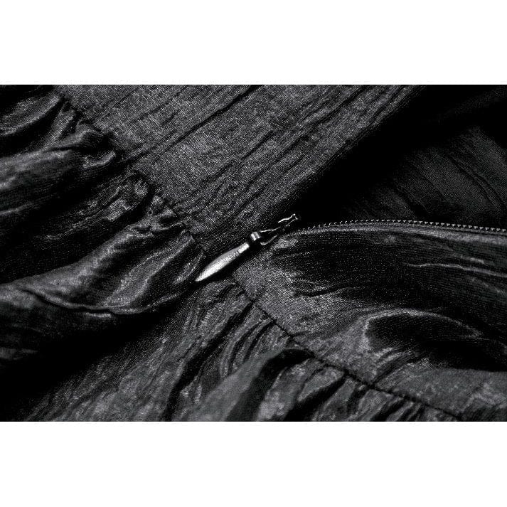 Women's Gothic Lace-up Bowknot Ruched Slip Dress Graduation Dress - Image 17