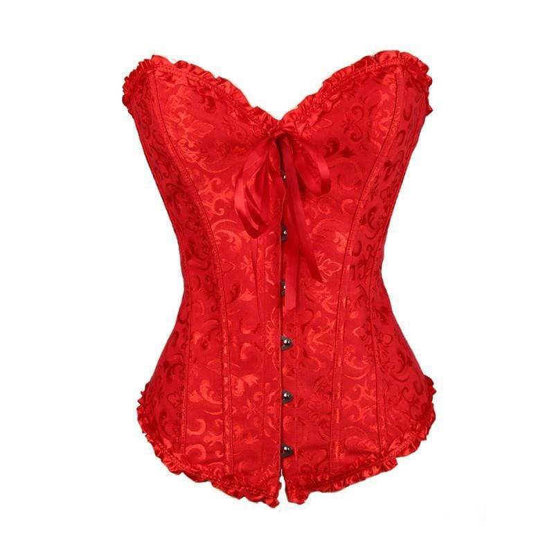 Women's Gothic Lace-up Jacquard Overbust Corsets - Image 3