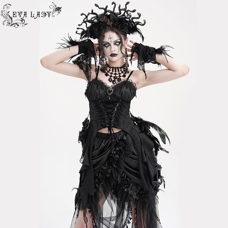 Women's Gothic Lace-up Lace Overbust Corset - Image 2