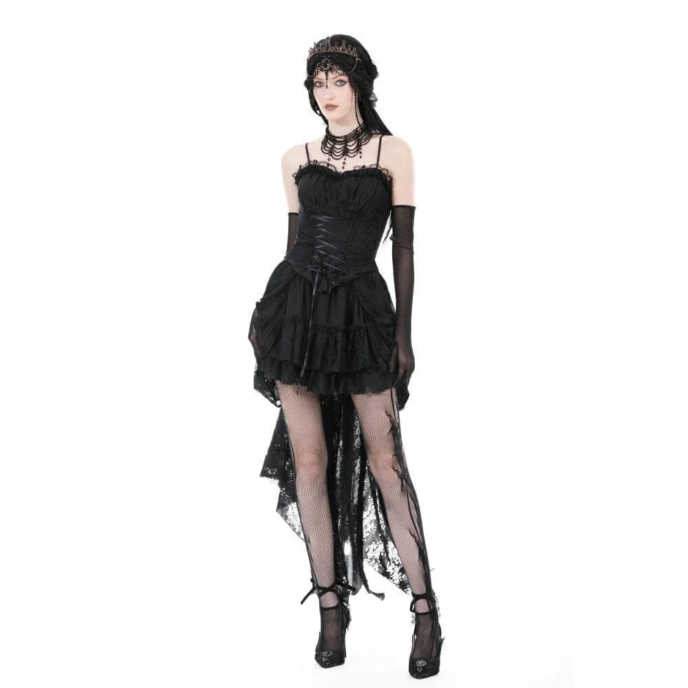 Women's Gothic Lace-up Lace Splice Overbust Corset - Image 4