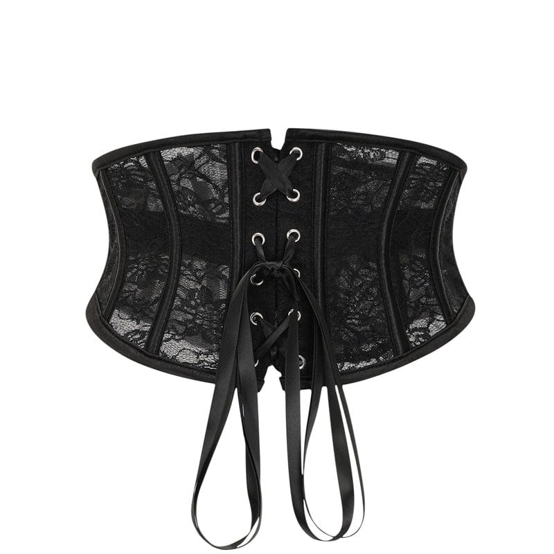 Women's Gothic Lace-up Lace Underbust Corset - Image 4