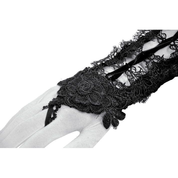 Women's Gothic Lace-up Long Gloves - Image 14