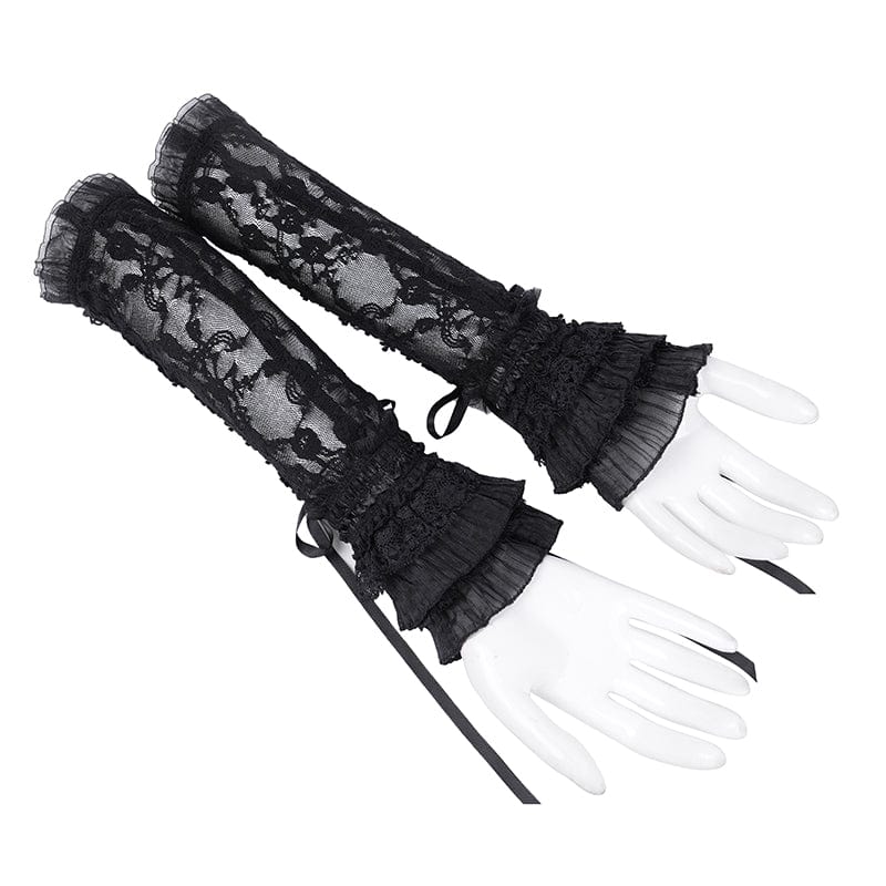 Women's Gothic Lace-up Mesh Lace Arm Sleeves - Image 7