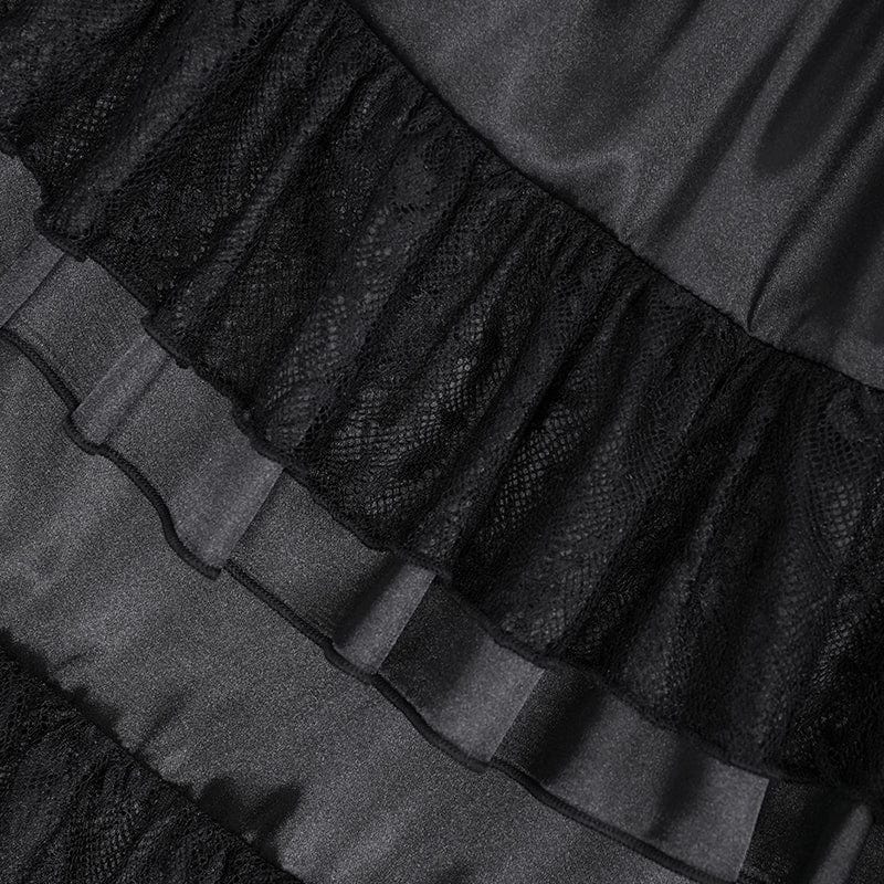 Women's Gothic Lace-up Mesh Lace Slip Dress Wedding Dress - Image 10
