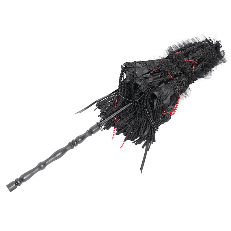 Women's Gothic Lace-up Tassels Umbrella - Image 11