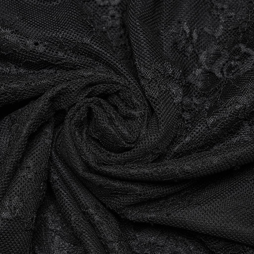 Women's Gothic Lantern Sleeved Ruffled Lace Shirt - Image 7