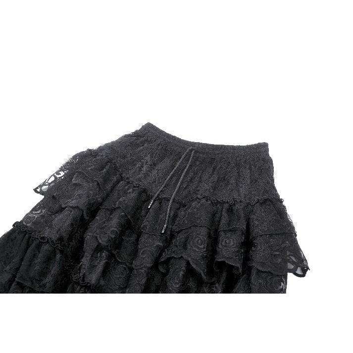 Women's Gothic Layered Lace Long Skirt - Image 12