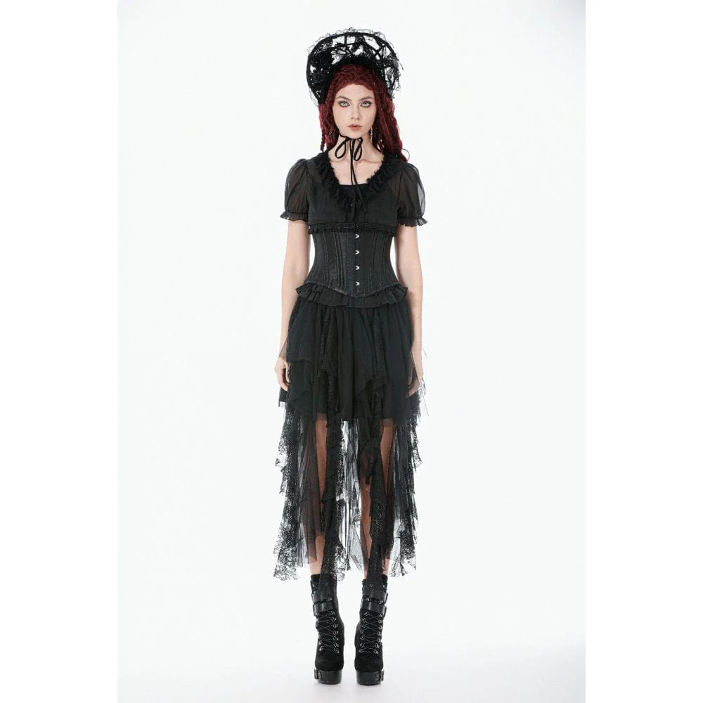 Women's Gothic Layered Lace Mesh Streamer Skirt - Image 5